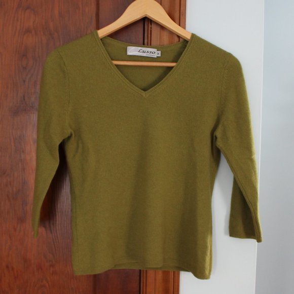 Lusso Sweaters - Green Cashmere Sweater